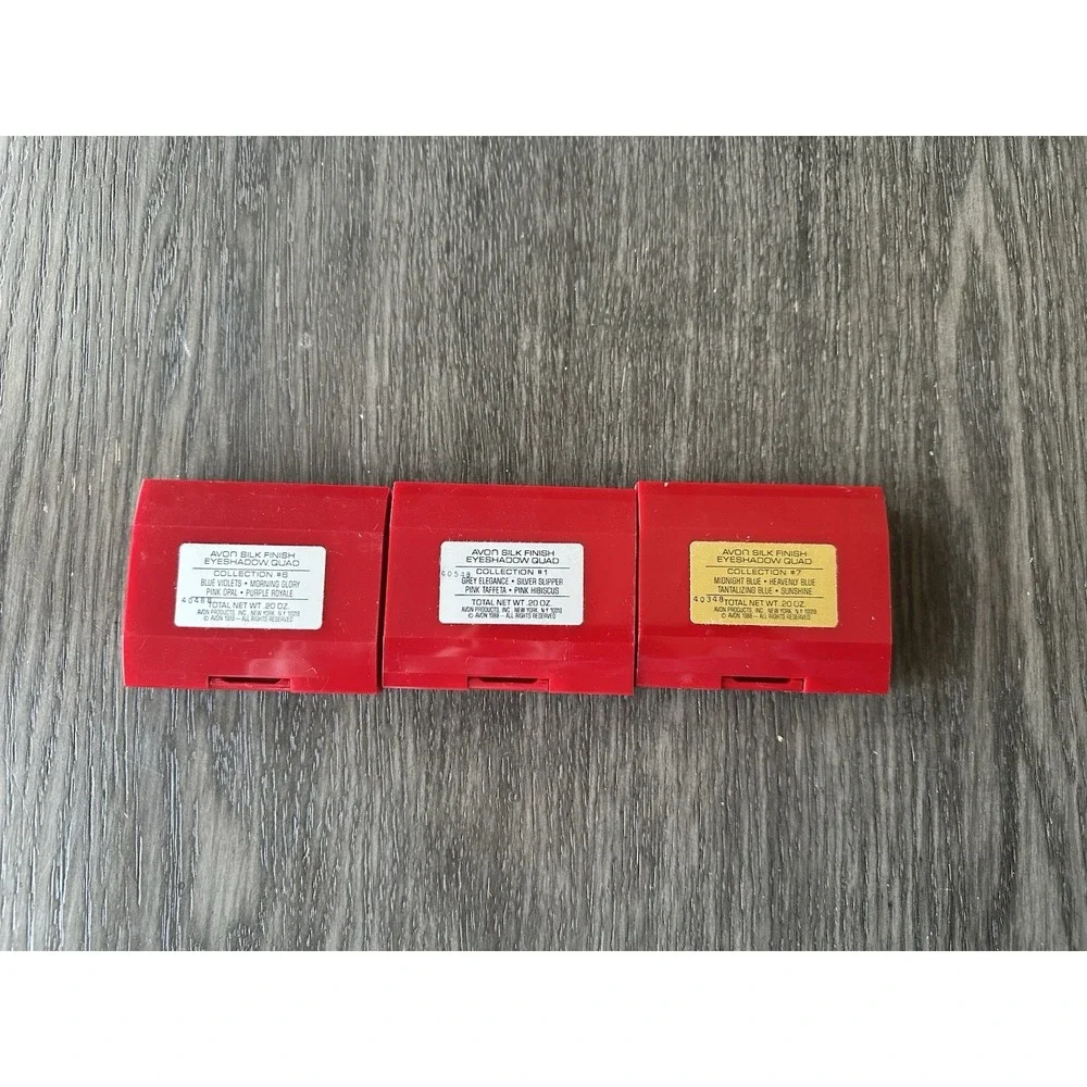 Vintage 1988 Avon Silk‎ Finish Eyeshadow Quad x3. New. 40348 | 40488 | 40548